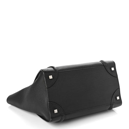 Celine Drummed Calfskin Mini Luggage Black 4 of 10