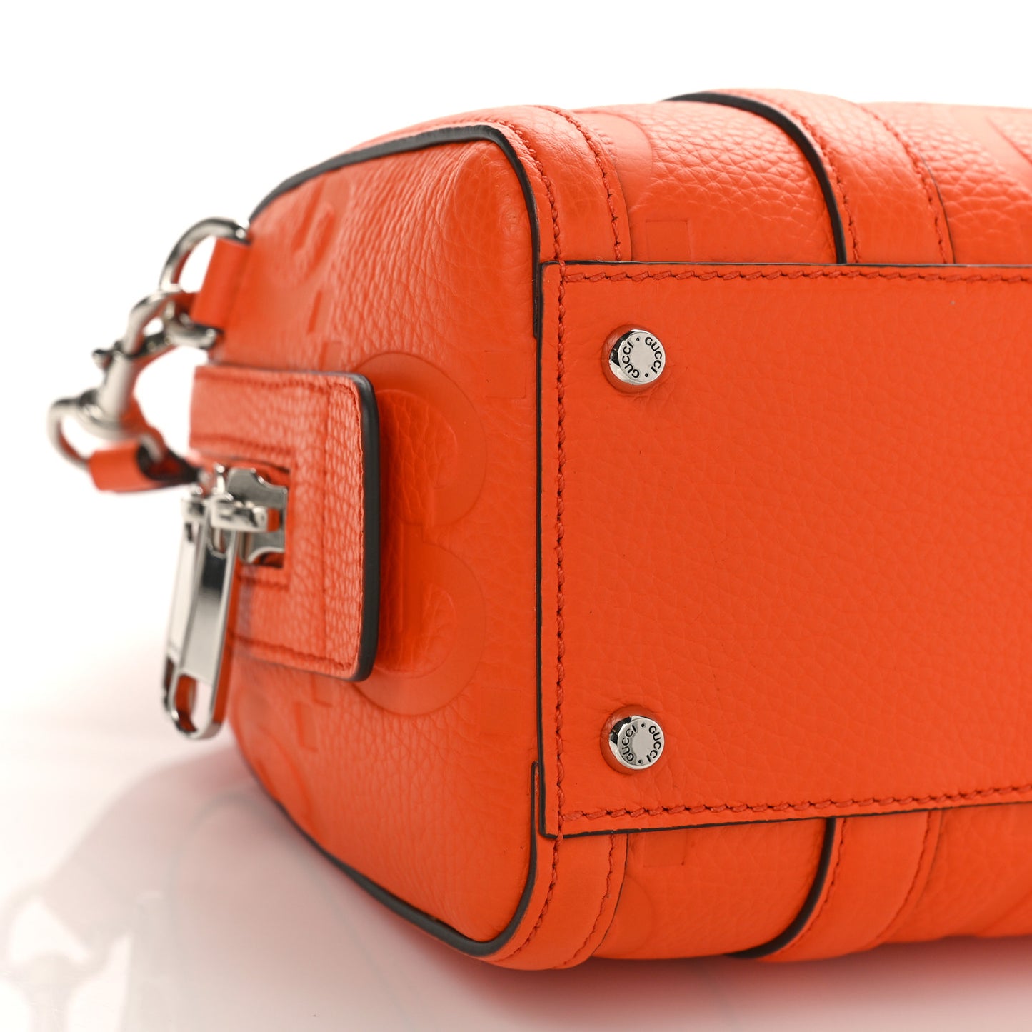 Piuma Calfskin Jumbo GG Embossed Mini Duffle Bag Good Orange