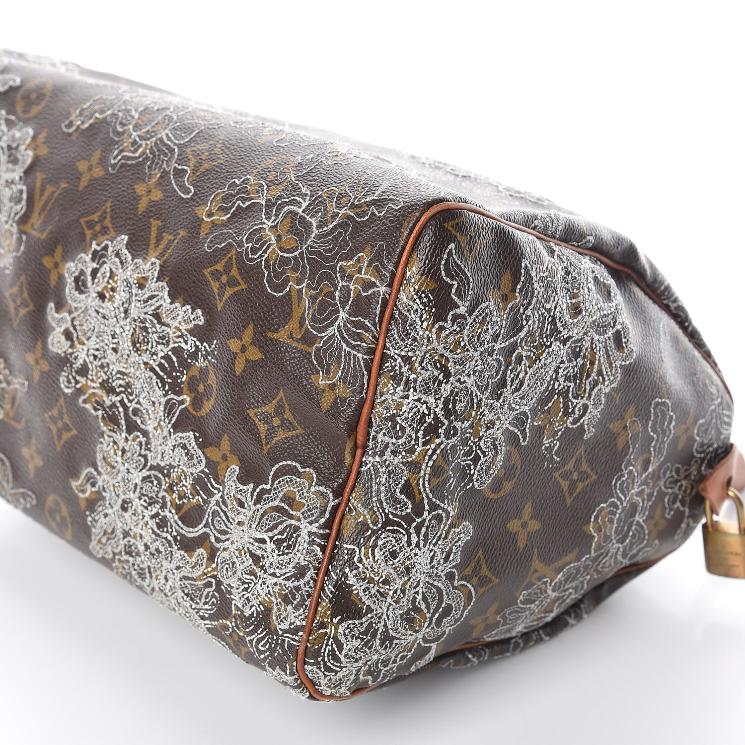 Louis Vuitton Monogram Dentelle Speedy 30 Silver 6 of 18