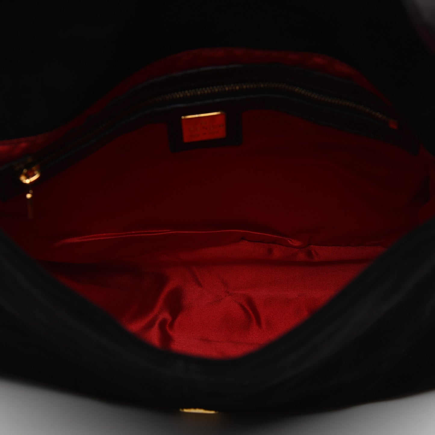 Suede Calfskin Mama Baguette Black