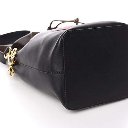 Fendi Vitello Century Matte F is Fendi Stamp Patch Bi-Color Grande Mon Tresor Bucket Bag Black Maya Fragola 8 of 11