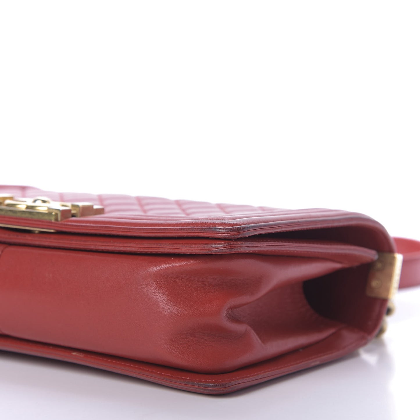 Lambskin Quilted Medium Boy Flap Red