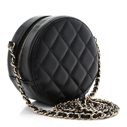 Chanel Caviar Quilted Round Clutch With Chain Black 3 of 10