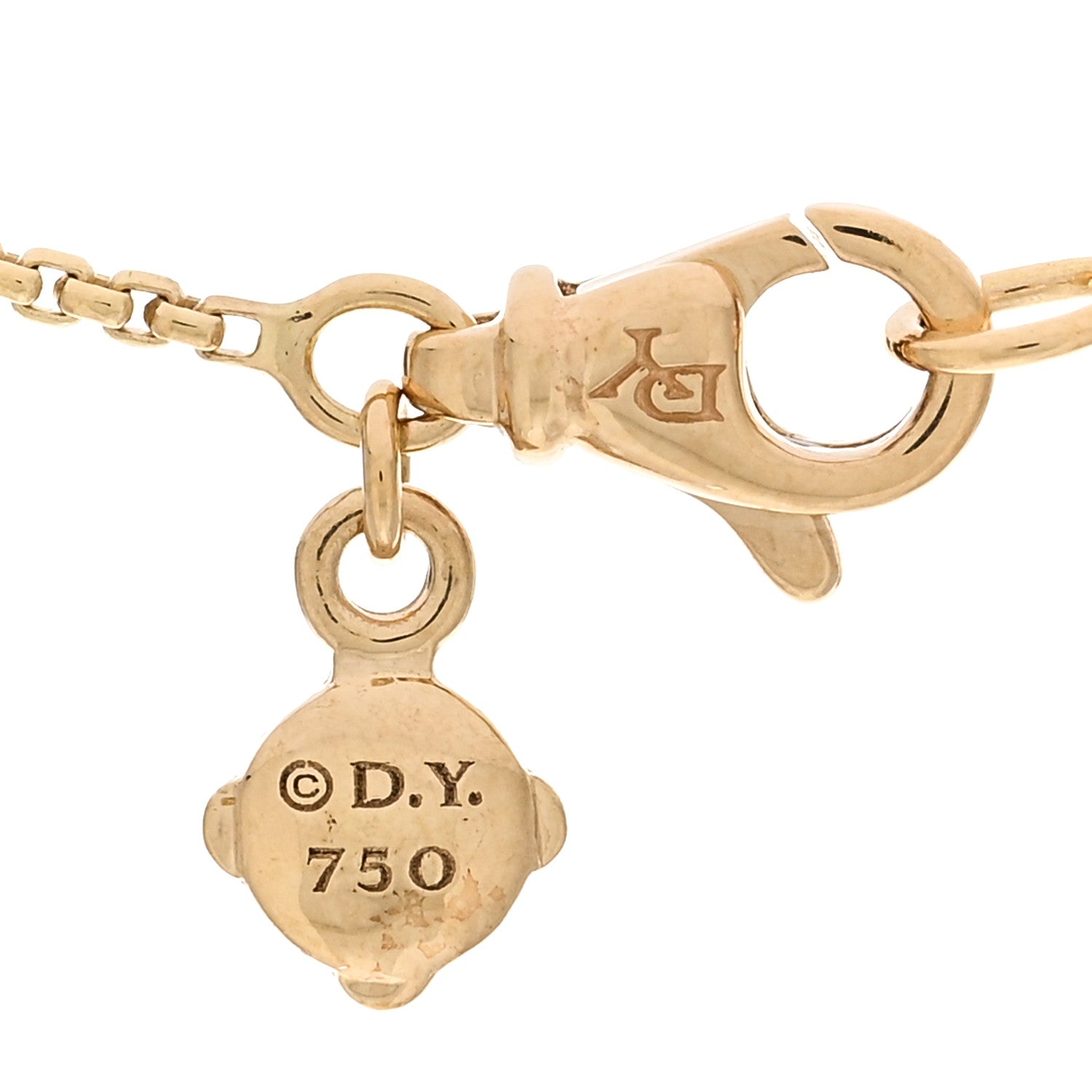 David Yurman 18K Yellow Gold Diamond Stax Rondelle Pendant Necklace 4 of 4