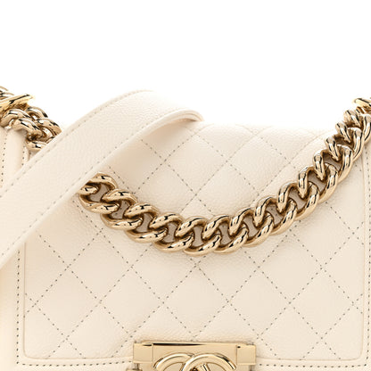 Chanel Caviar Quilted Small Boy Flap White 8 of 10