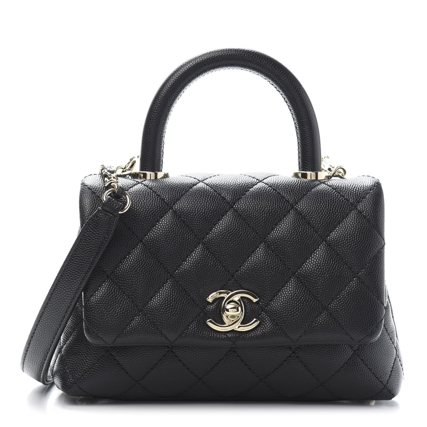 Chanel Caviar Quilted Extra Mini Coco Handle Flap Black 1 of 10