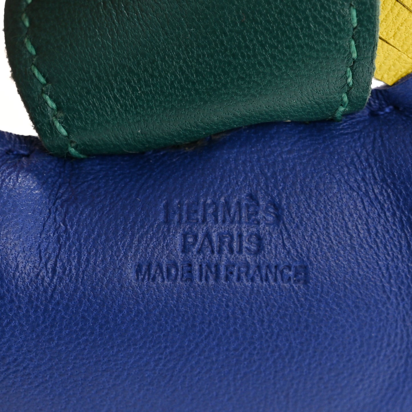 Milo Lambskin Grigri Rodeo Horse Bag Charm MM Bleu Electrique Malachite Lime