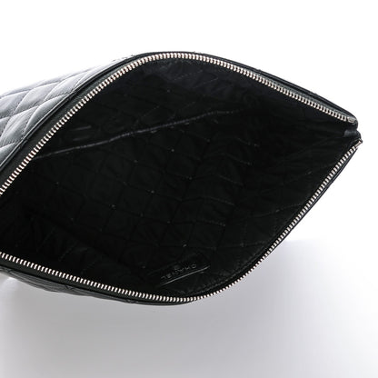 Chanel Lambskin Quilted Medium Cosmetic Case Black 5 of 7
