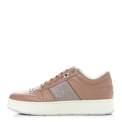 Jimmy Choo Calfskin Glitter Hawaii Sneakers 37 Ballet Pink 1 of 9