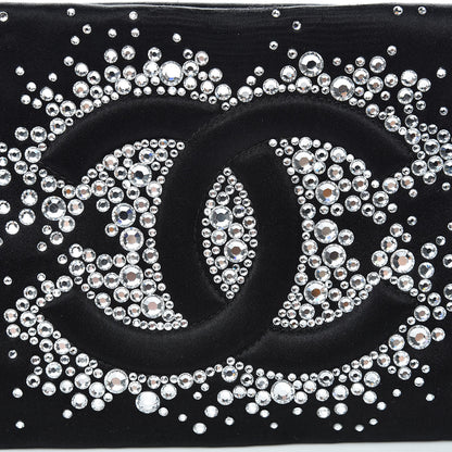 Chanel Satin Diamante Evening Clutch Bag Black 8 of 14
