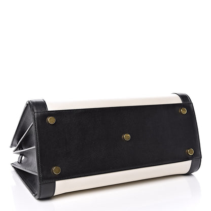 Saint Laurent Calfskin Bicolor Small Sac De Jour White Black 4 of 8