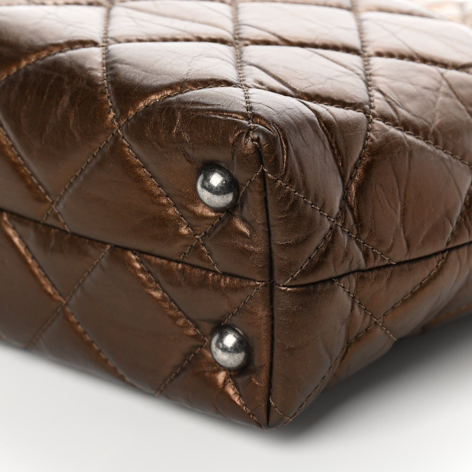 Chanel Metallic Aged Calfskin Quilted Reissue 2.55 Tote Bronze 9 of 9