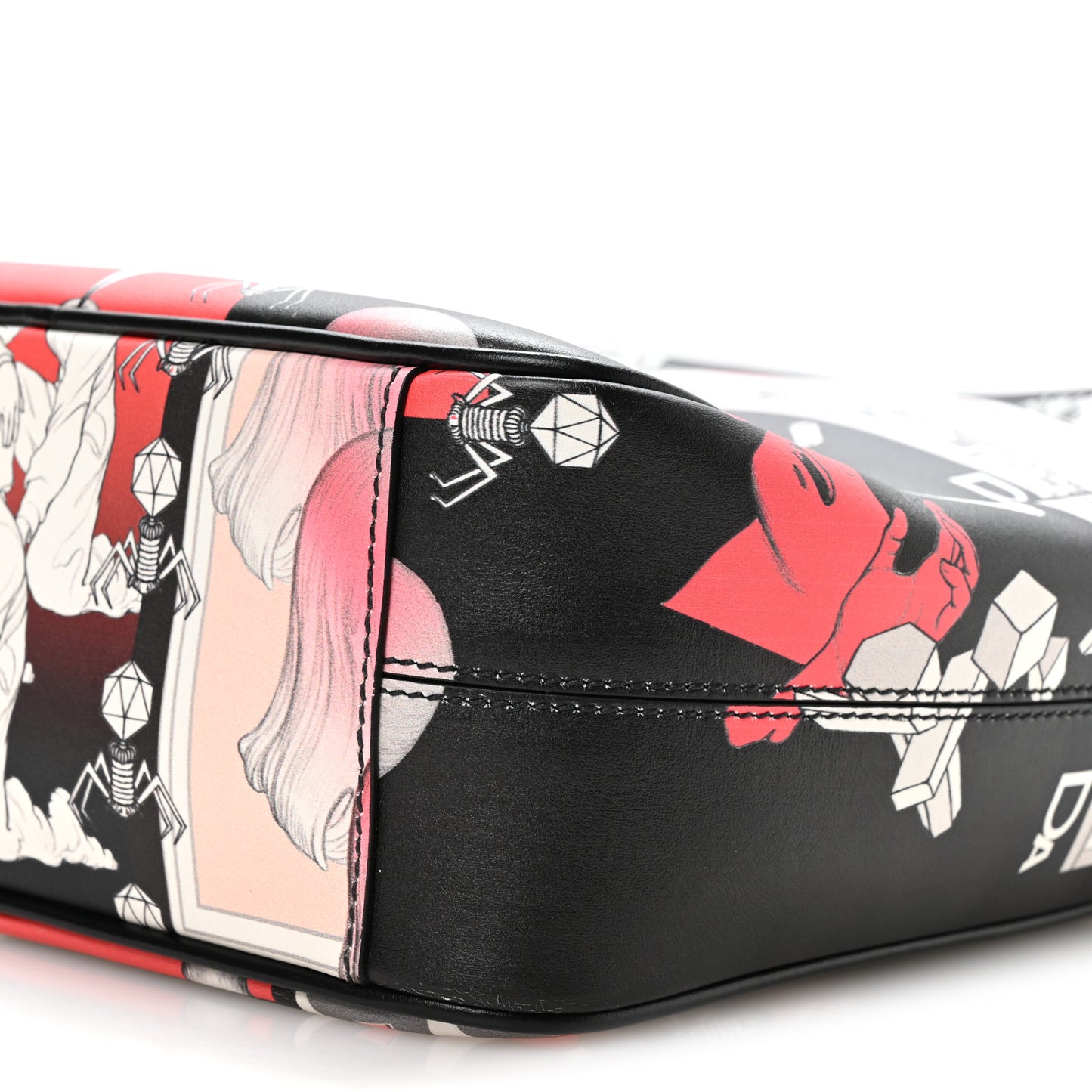 X JAMES JEAN Vitello DNA Flat Messenger Bag Black
