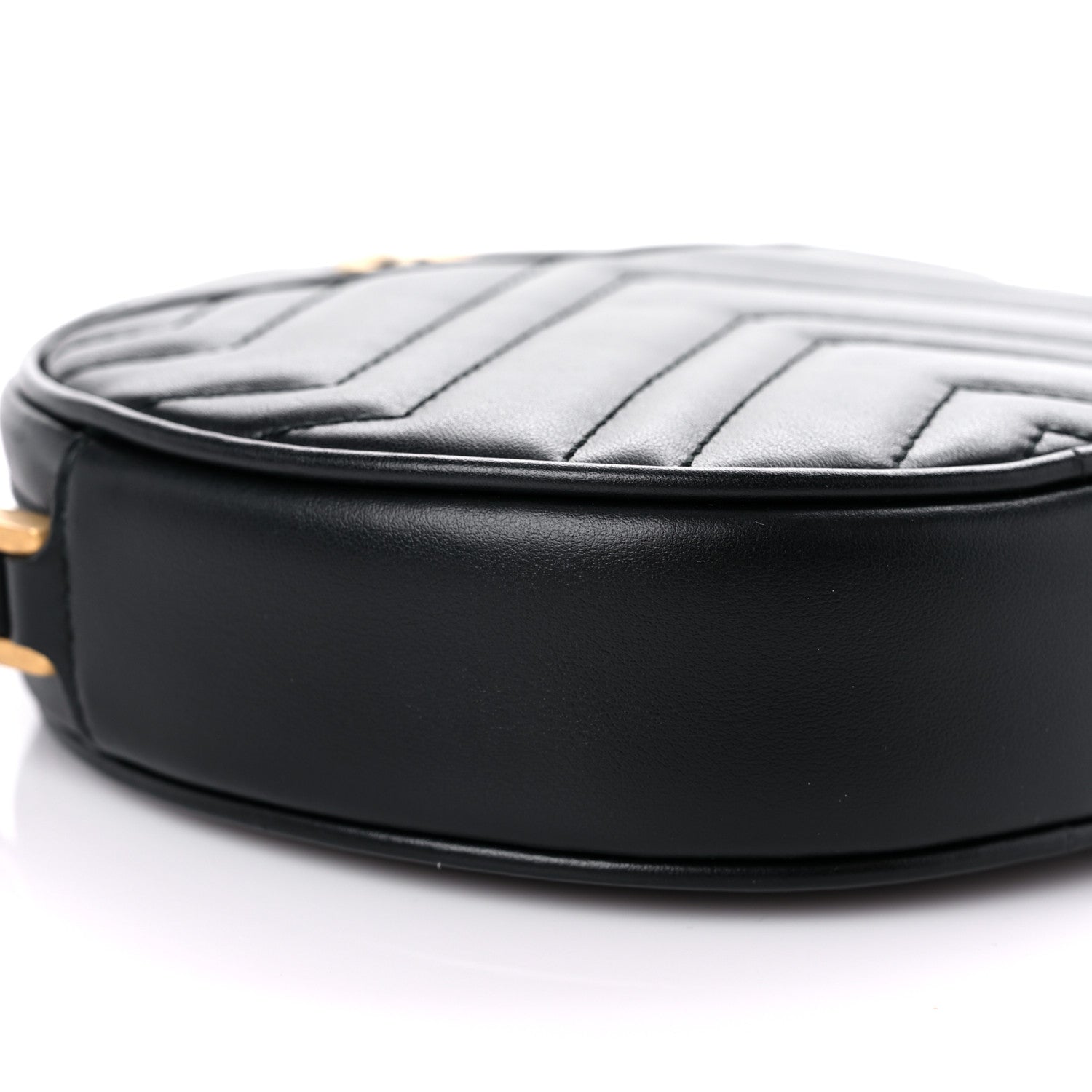 Gucci Calfskin Matelasse GG Marmont Round Wrist Wallet Black 8 of 10