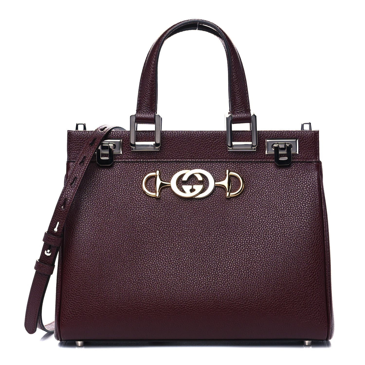 Gucci Grainy Calfskin Small Zumi Top Handle Bag Vintage Bordeaux 1 of 11