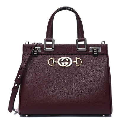 Gucci Grainy Calfskin Small Zumi Top Handle Bag Vintage Bordeaux 1 of 11