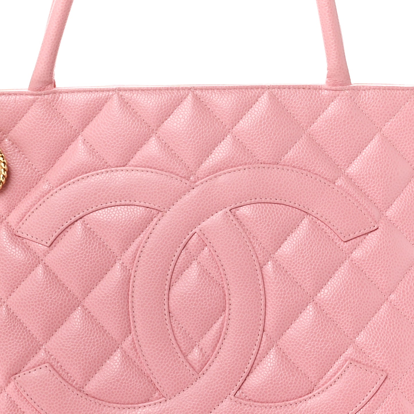 Caviar Quilted Medallion Tote Light Pink