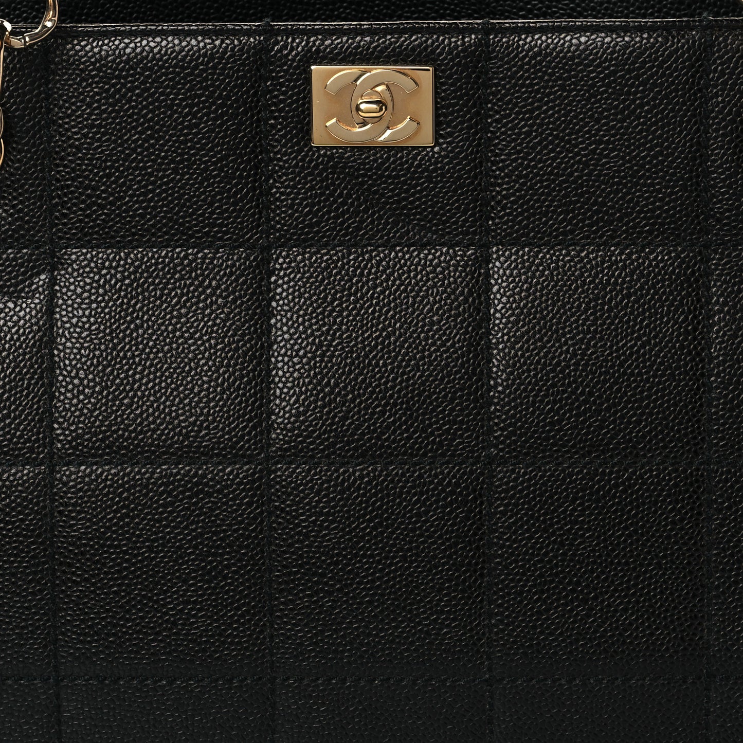 Caviar Chocolate Bar Quilted Shoulder Bag Black