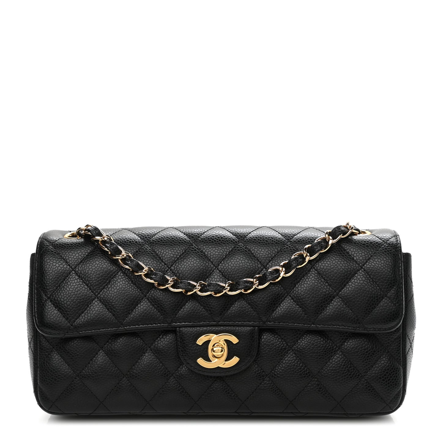 Caviar Quilted East West Flap Black