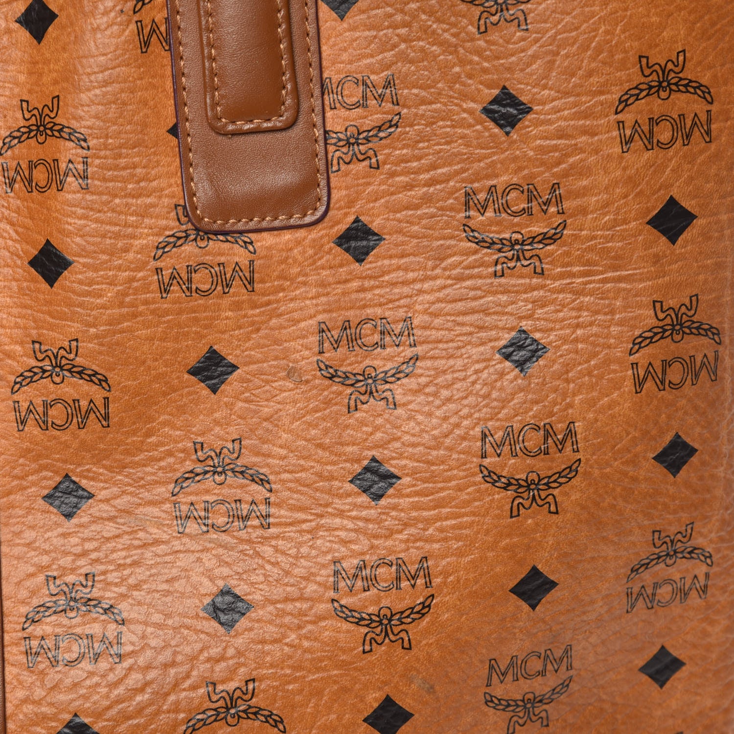 MCM Visetos Large Liz Reversible Shopper Tote Cognac 16 of 32