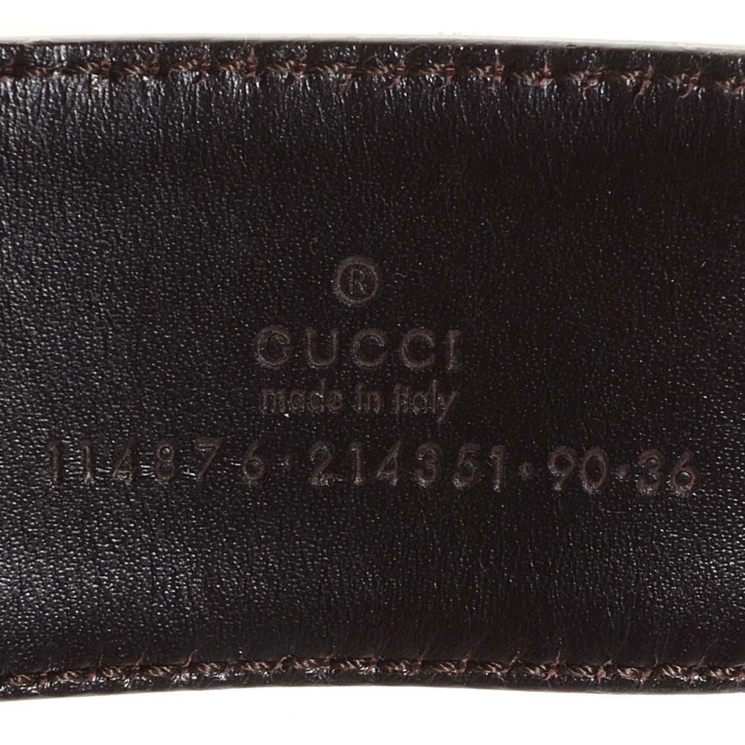 Gucci Leather Monogram Interlocking G Belt 90 36 Dark Brown 3 of 5
