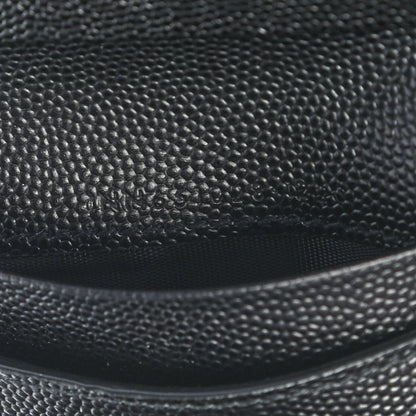 Saint Laurent Grain De Poudre Mixed Matelasse Triquilt Monogram Compact Tri Fold Wallet Black 7 of 7