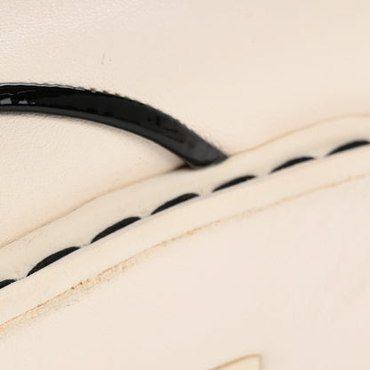 Chanel Lambskin Patent CC Cap Toe Pearl Short Boots 36.5 White Black 13 of 14