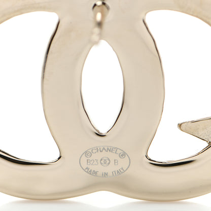 Chanel Crystal CC Star Earrings Gold 4 of 4