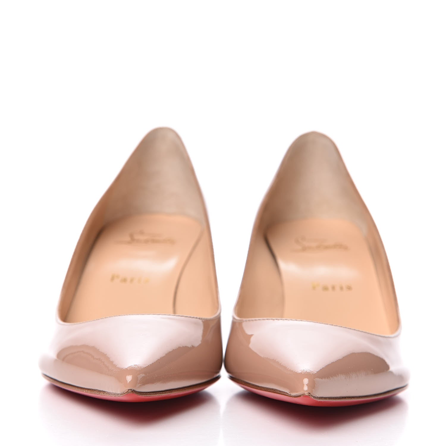 Christian Louboutin Patent Pigalle Follies 55 Pumps 38 Nude 2 of 8