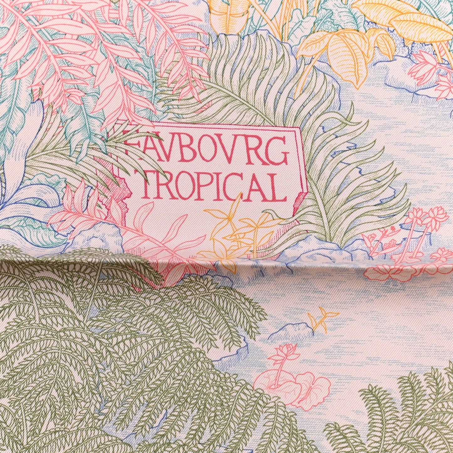 Silk Faubourg Tropical Scarf 90 Rose The Bleu Jean