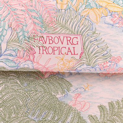Hermes Silk Faubourg Tropical Scarf 90 Rose The Bleu Jean 4 of 6