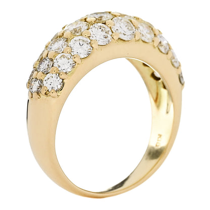 Parker & West by FASHIONPHILE 18K Yellow Gold Diamond 2.22ctw Three Row Dome Band Ring  50 5.5 6 of 10