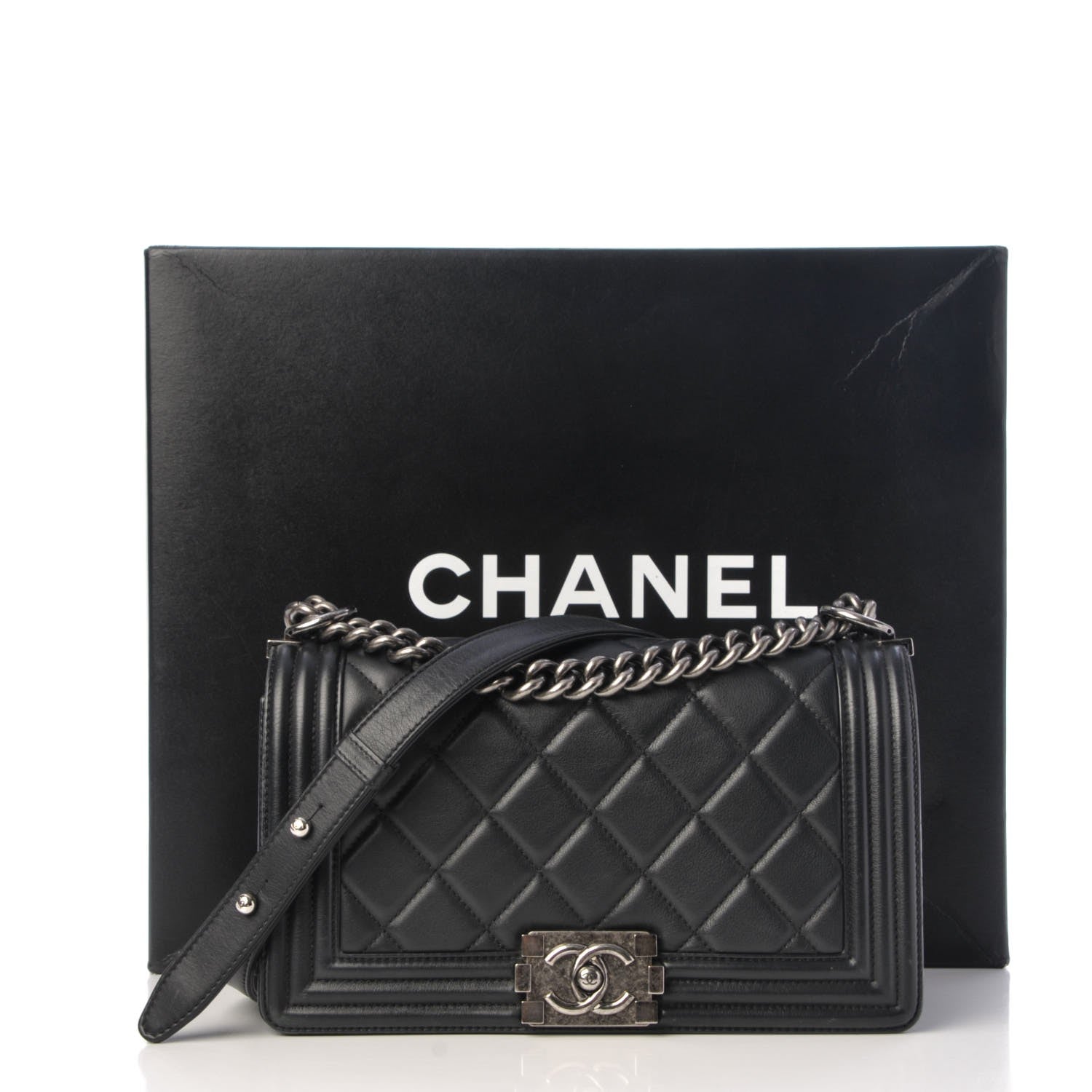 Chanel Calfskin Quilted Medium Boy Flap Black 13 of 13