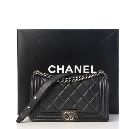 Chanel Calfskin Quilted Medium Boy Flap Black 13 of 13