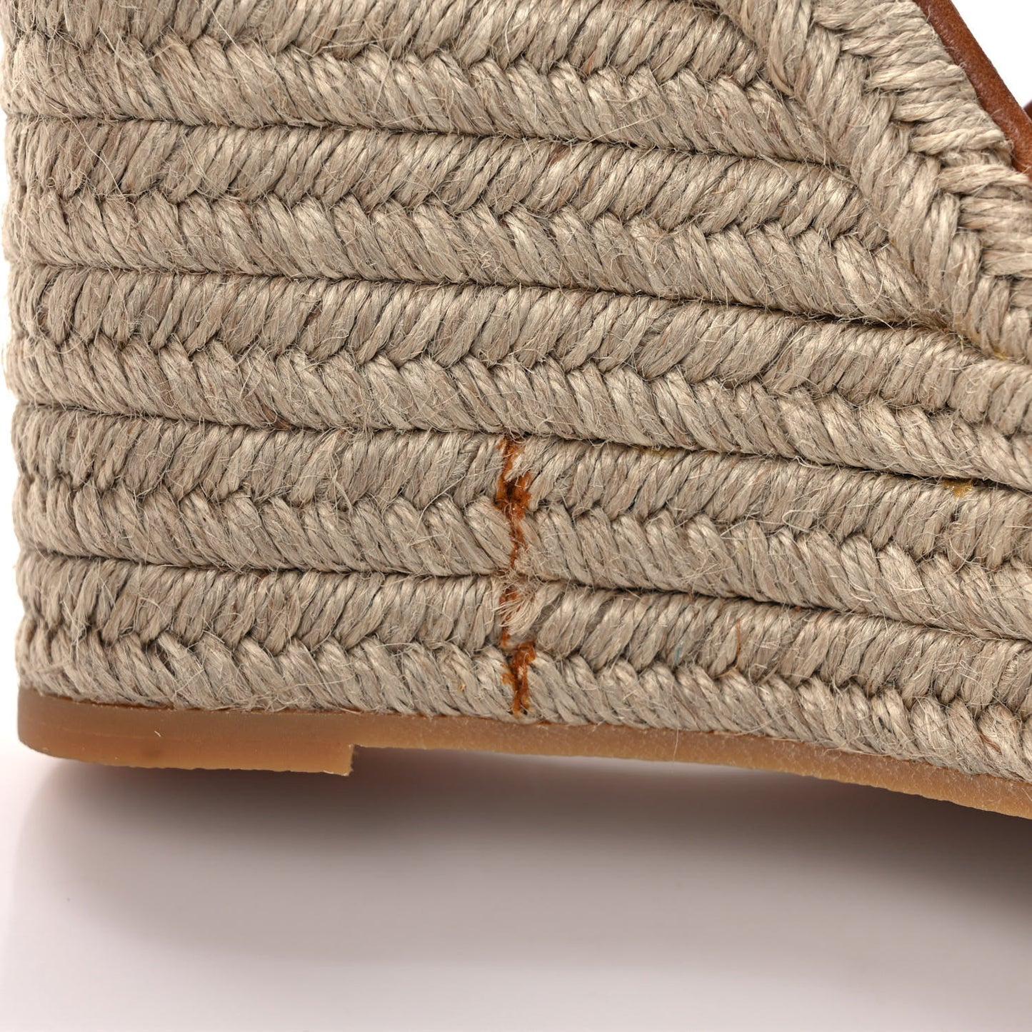 Calfskin Tribute 95 Platform Espadrille Wedge Sandals 38 Tan