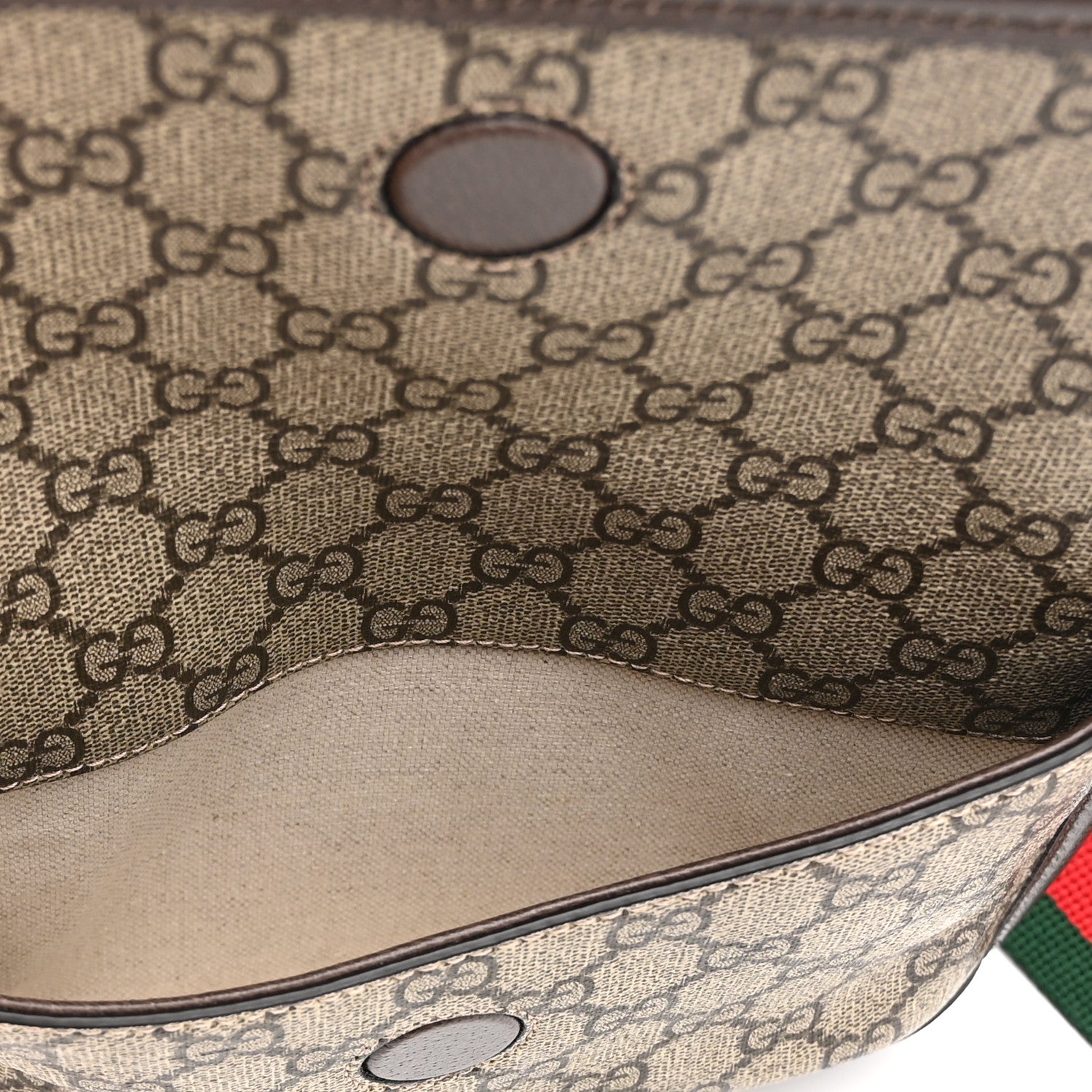 Gucci GG Supreme Monogram Web Small Neo Vintage Double Flap Messenger Bag Beige New Acero 9 of 11
