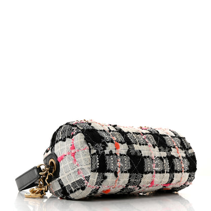 Chanel Tweed Calfskin Signe Bowling Bag White Black 4 of 10