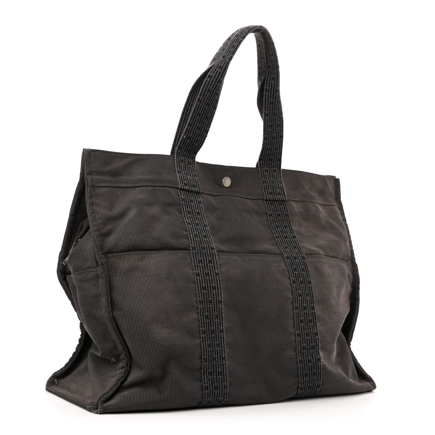 Hermes Canvas Herline GM Tote Grey 2 of 8