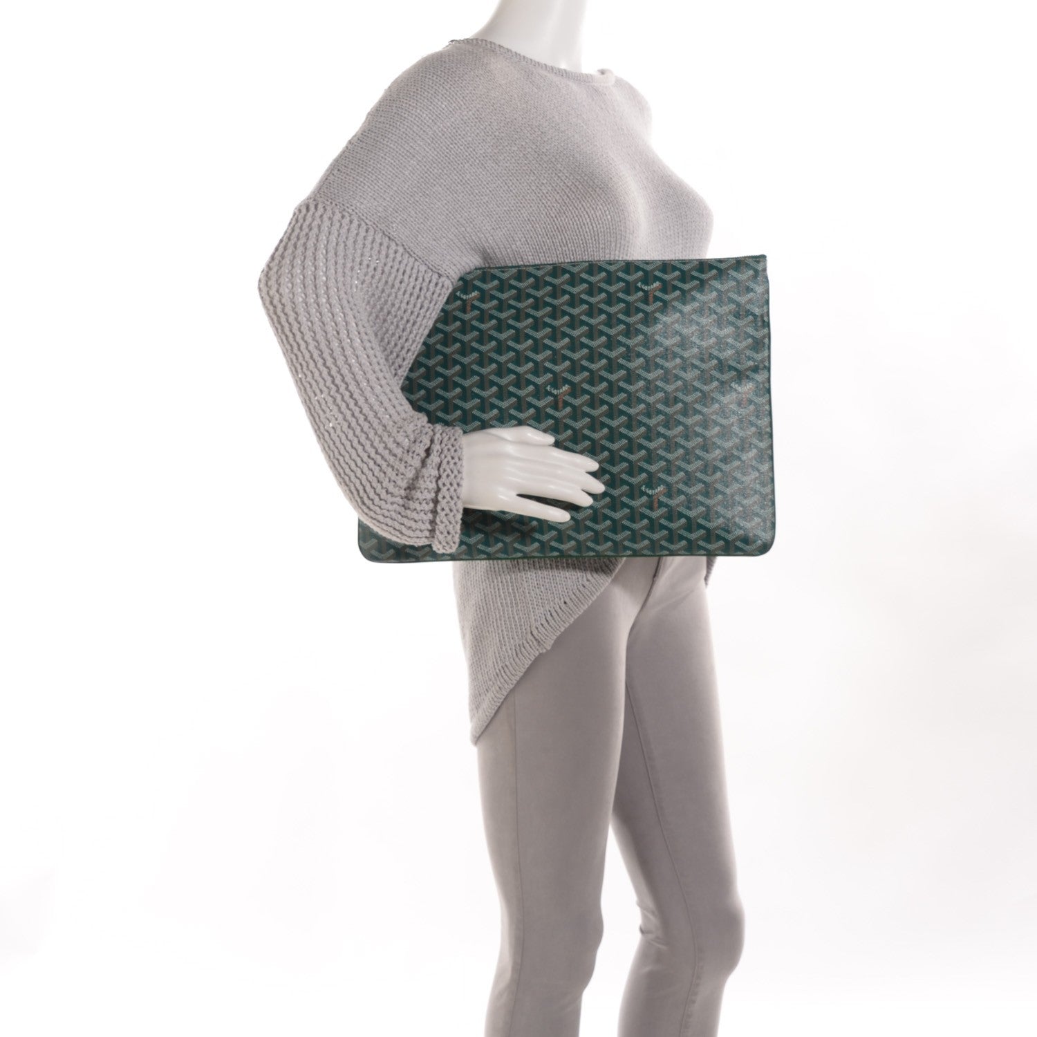 Goyard Goyardine Senat Pochette GM Green 2 of 9