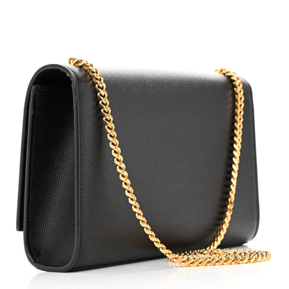 Saint Laurent Grain De Poudre Medium Classic Monogram Kate Satchel Black 3 of 11