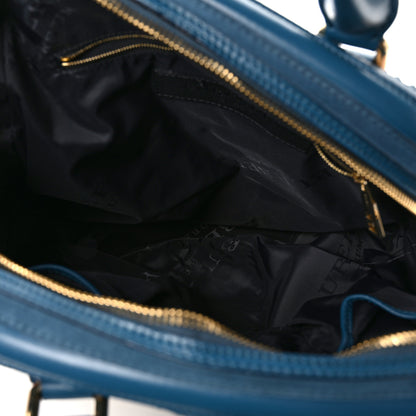 Burberry Haymarket Check Suede Prorsum Tassel Bowling Bag Blue 5 of 9