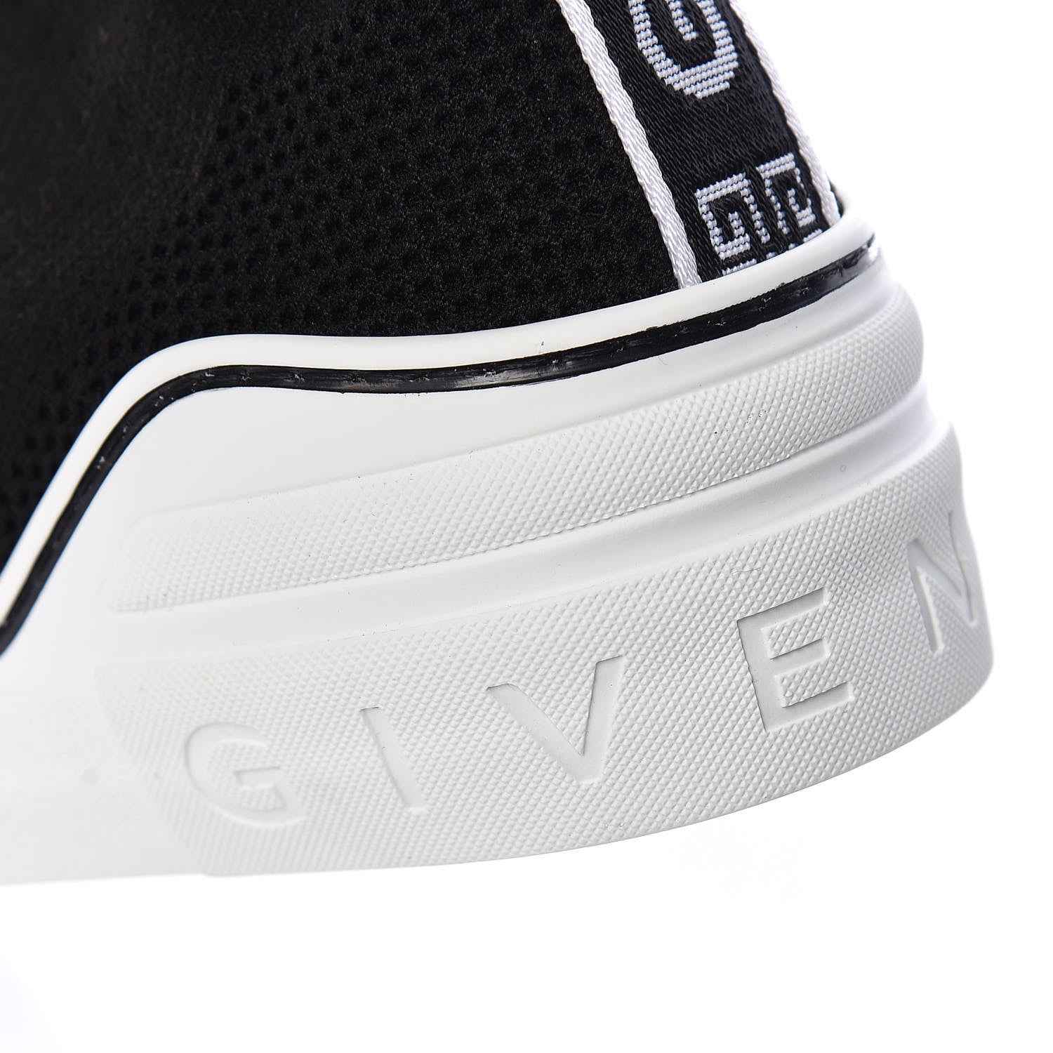 Givenchy Technical Canvas Knit Womens George V Sock Sneakers 39 Black 9 of 10