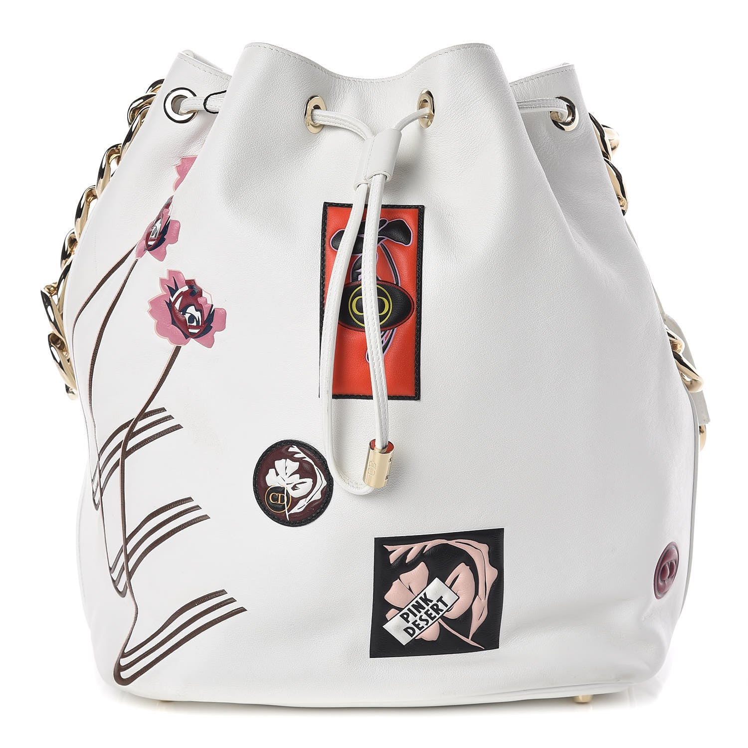 Christian Dior Calfskin Paradise Bubble Bucket Bag White 1 of 8