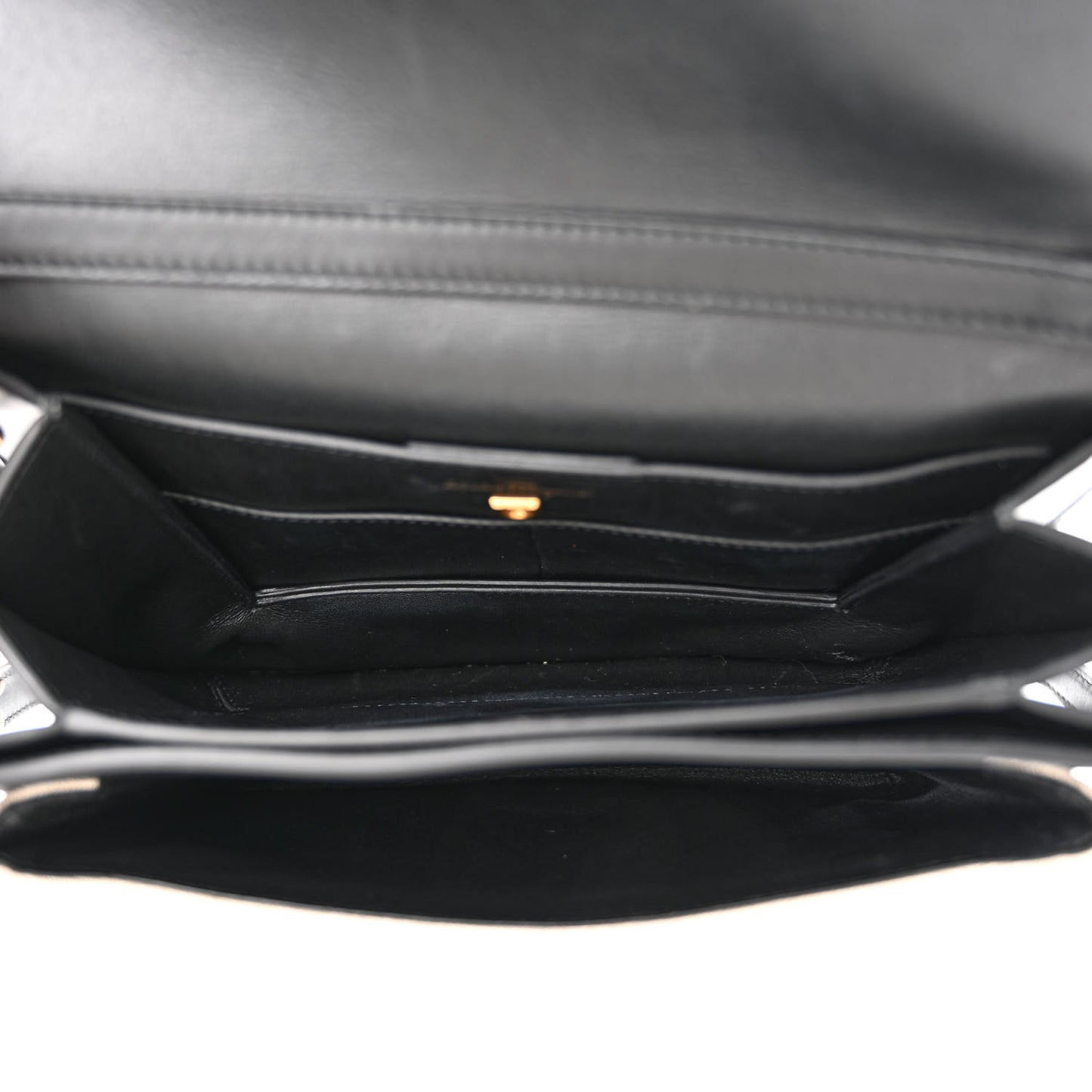 Calfskin Canvas Trifolio Crossbody Bag Black