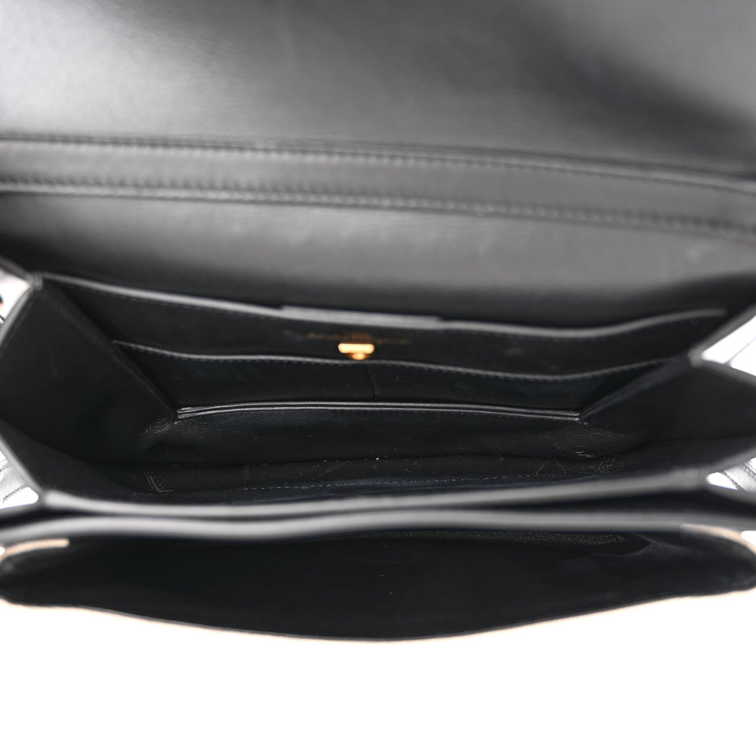 Salvatore Ferragamo Calfskin Canvas Trifolio Crossbody Bag Black 5 of 13