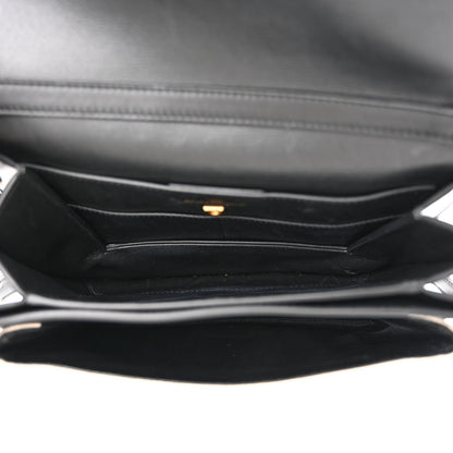 Salvatore Ferragamo Calfskin Canvas Trifolio Crossbody Bag Black 5 of 13
