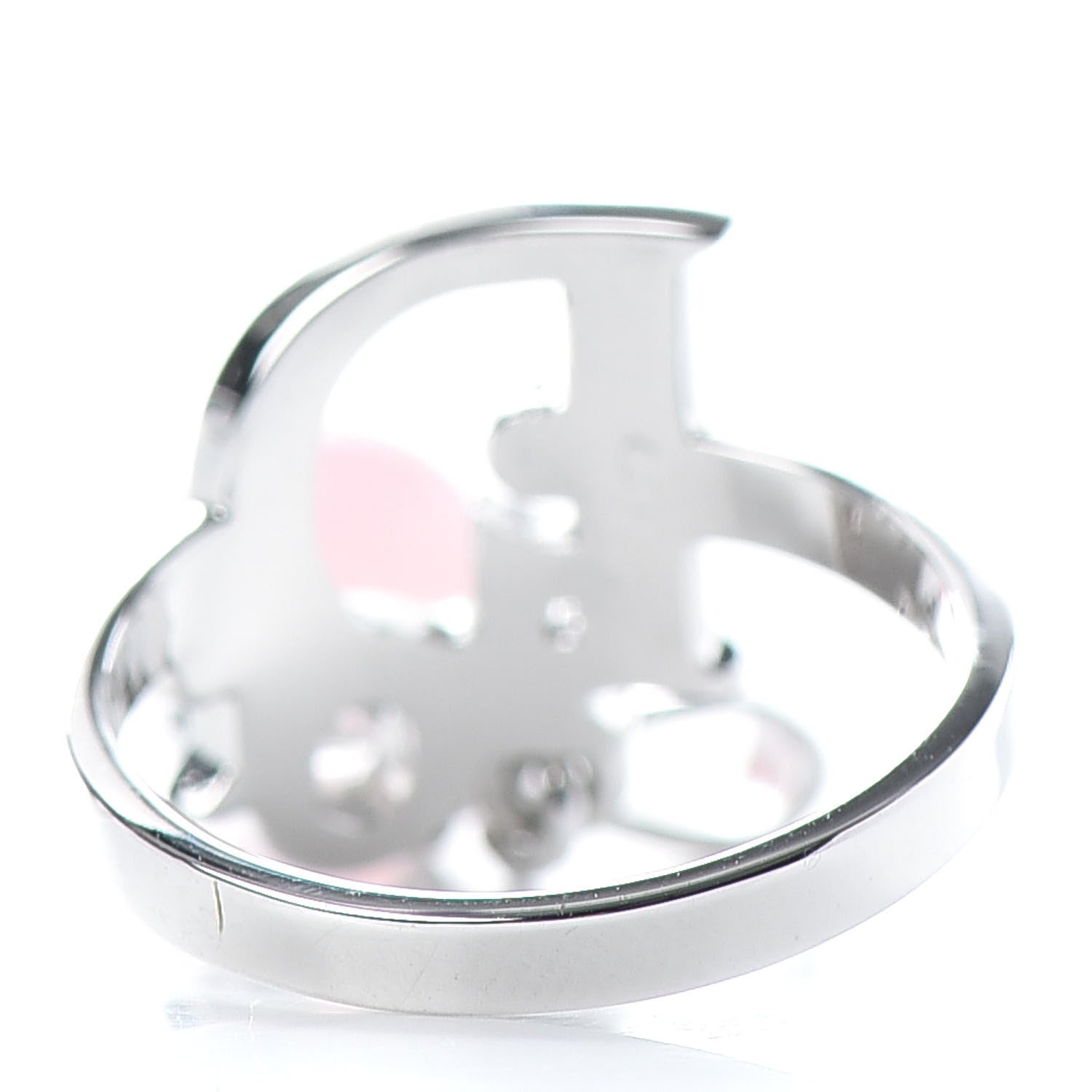 Christian Dior Enamel Bead Bow Ring 5 Silver 4 of 4