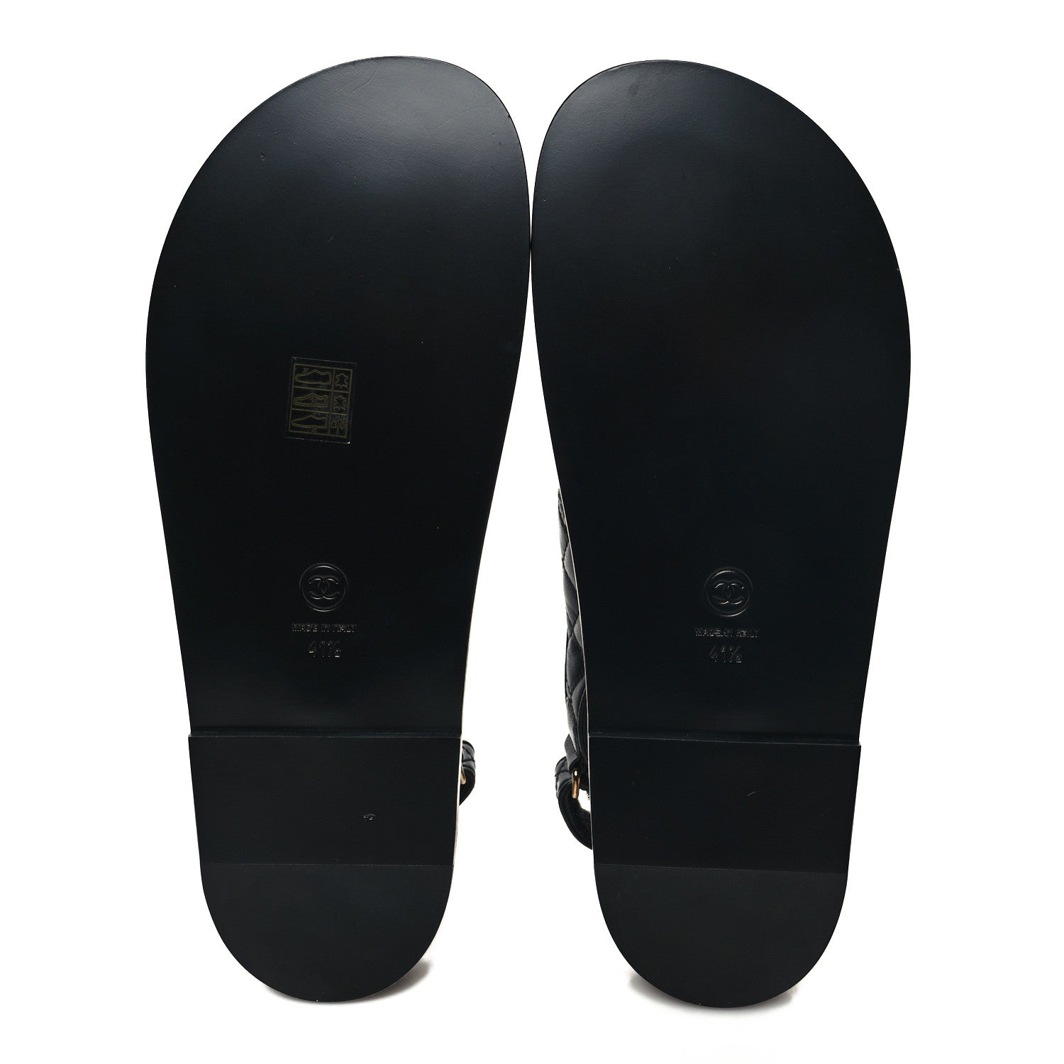Chanel Lambskin Velcro CC Crystal Pearl Bow Dad Sandals 41.5 Black 5 of 9