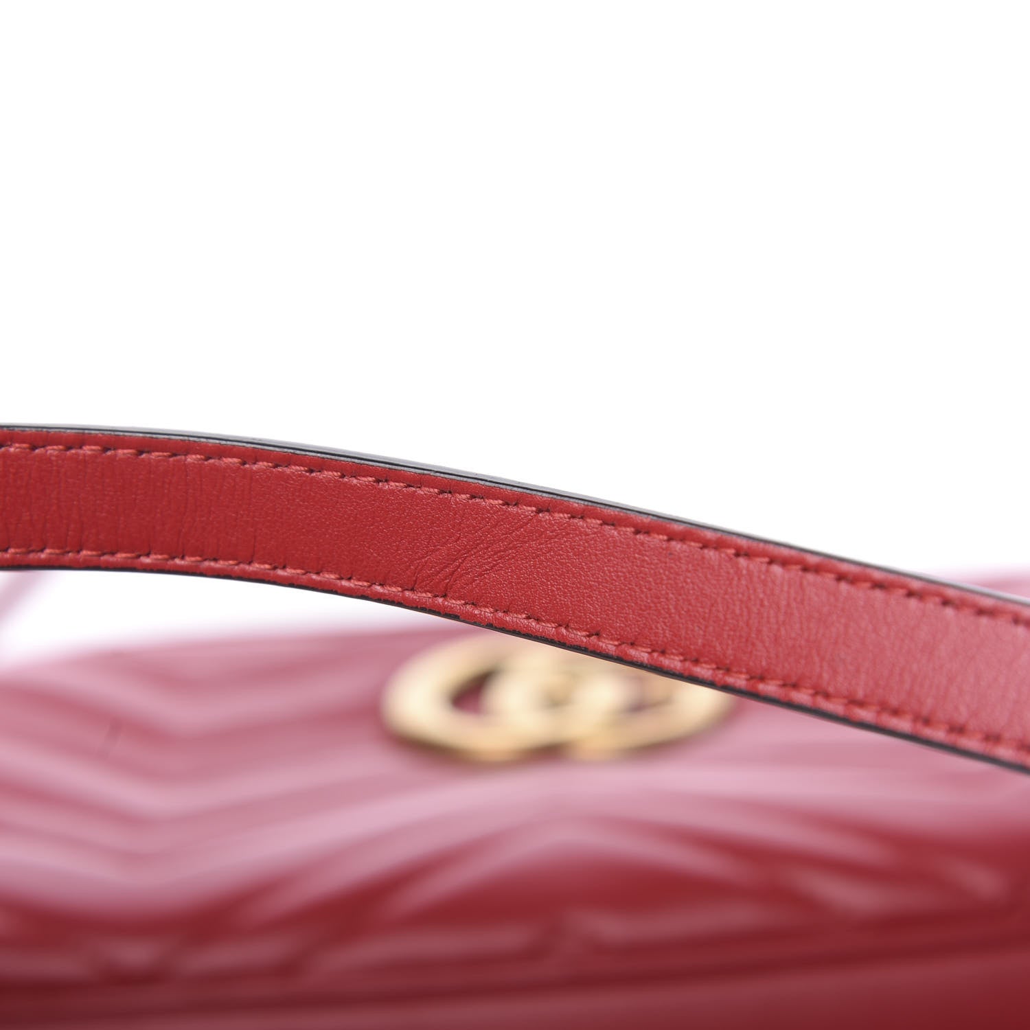 Gucci Calfskin Matelasse Small GG Marmont Chain Shoulder Bag Hibiscus Red 11 of 11