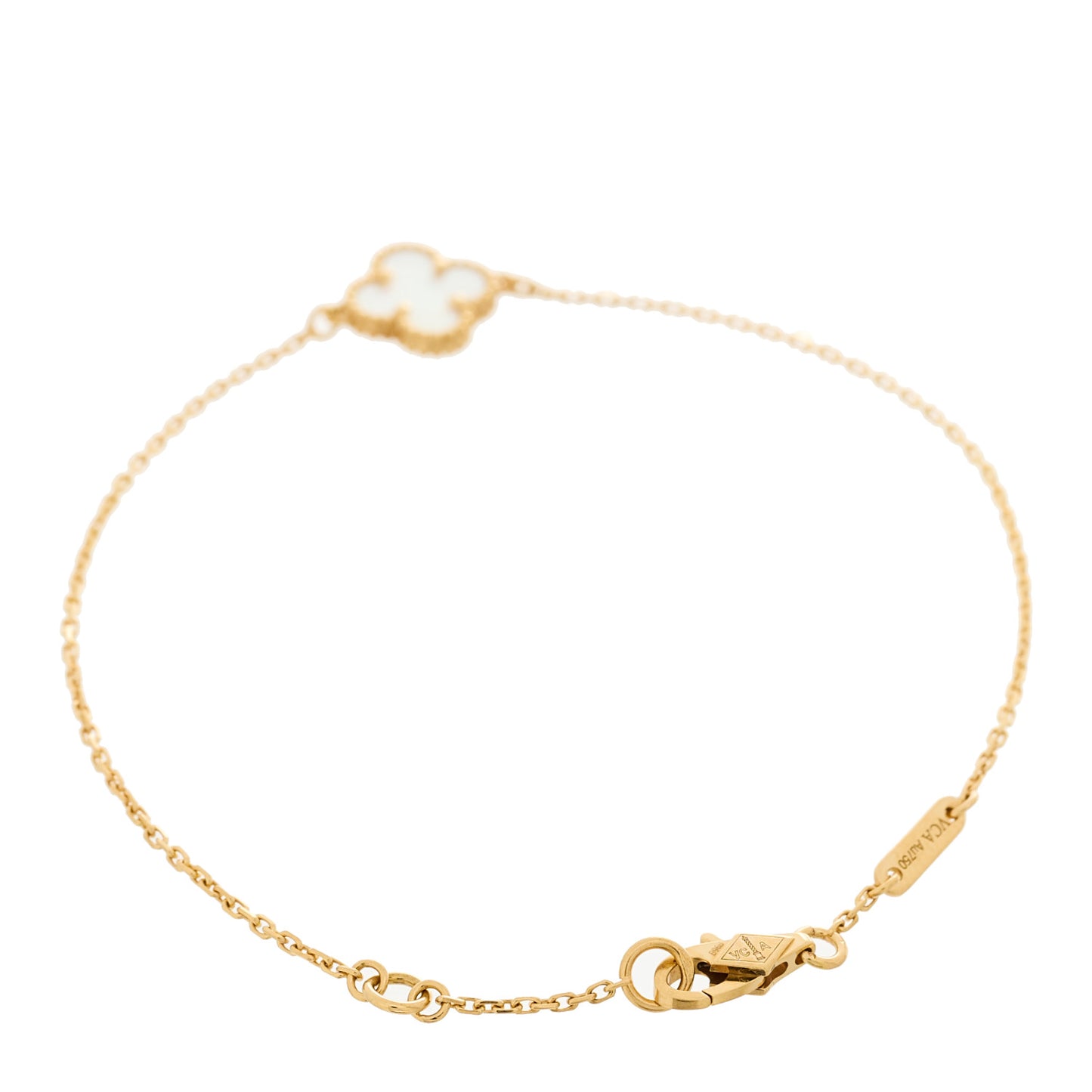 18K Yellow Gold Mother of Pearl Sweet Alhambra Bracelet